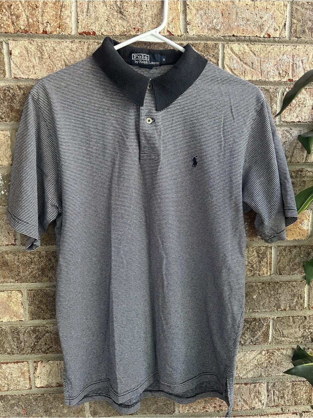 Ralph Lauren Men’s Black & White Micro-Striped Polo